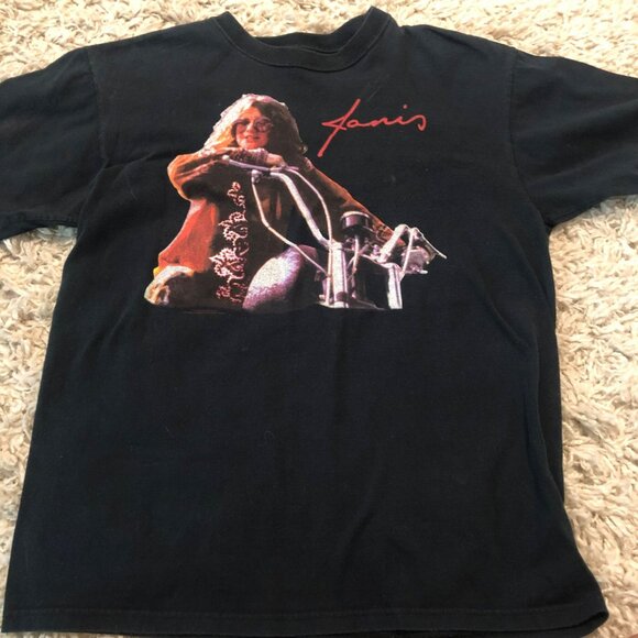 Anvil Other - Vintage Janis Joplin Anvil T-Shirt L Black Y2K Officially Licensed Product